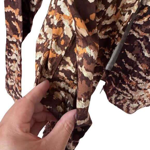 Alfred Dunner Animal Instinct Jacket 10 Gold Shimmer Brown Stretch NWT - Picture 5 of 11